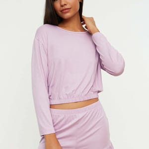 Purple Knitted Shorts Women's Set - Co-ord Sets 22