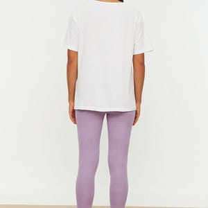 White Front Print Crew Neck T-Shirt And Pants Pyjama Women's Set White Front Print Crew Neck T-Shirt And Pants Pyjama Women's Set - Co-ord Sets 29