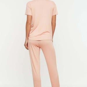 Pink Knitted Pyjama And Pants Women's Set - Co-ord Sets 29