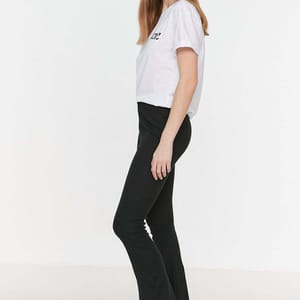 Black Boot-Cut Wide Leg Women’s Trouser - Trousers 22