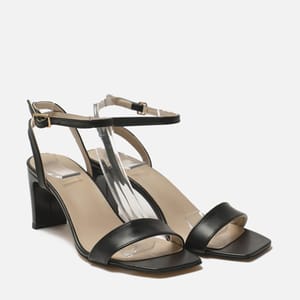 Black Back Strap Heeled Casual High Heel Women's Footwear - High-Heel Sandals 19