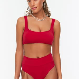 Solid High Waist Bikini Set Trendyol - Women's Bikinis 24