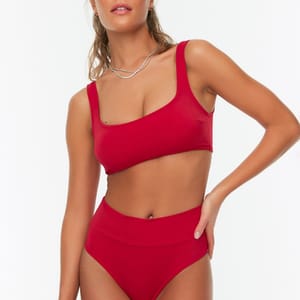Solid High Waist Bikini Set