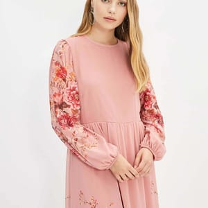 Floral Print Crew Neck Dress Floral Print Crew Neck Dress - Midi Dresses 17