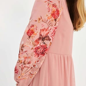 Floral Print Crew Neck Dress Floral Print Crew Neck Dress - Midi Dresses 18