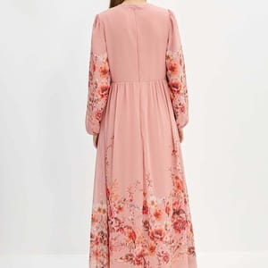 Floral Print Crew Neck Dress Floral Print Crew Neck Dress - Midi Dresses 19