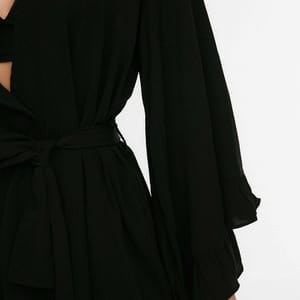 Flare Sleeve Belted Kimono
