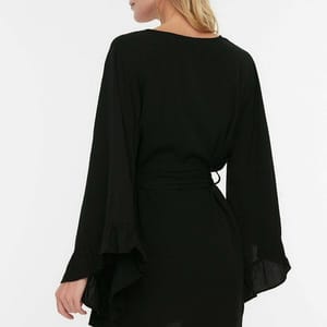 Flare Sleeve Belted Kimono