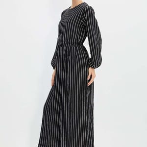 Black Wide Leg Long Sleeve Women's Jumpsuit