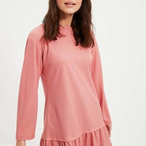 Crew Neck Pleat Detail Tunic