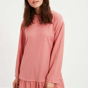 Crew Neck Pleat Detail Tunic