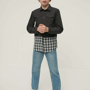 Kids Checked Panel Shirt