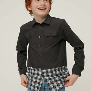 Kids Checked Panel Shirt