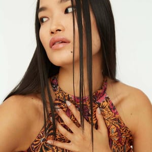 Orange Belt Floral Print Pleated Halter Neck Women's Dress - Midi Dresses 33