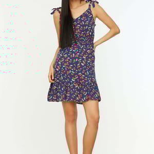 Floral Print Mini Dress Trendyol - Women's Mini Dresses 24