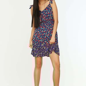 Floral Print Mini Dress Trendyol - Women's Mini Dresses 26
