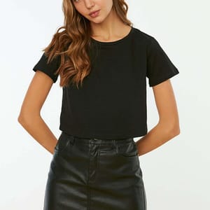 2 Pack Crew Neck Knitted T-Shirt Trendyol - Women's Casual T-Shirt 46