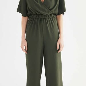 Wrap Style Wide Leg Women's Jumpsuit - Jumpsuits 28
