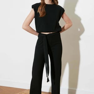 Boat Neck Knitted Top & Pants Women's Set Trendyol - Women's Co-ord Sets 59