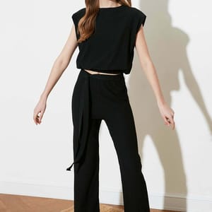 Boat Neck Knitted Top & Pants Women's Set Trendyol - Women's Co-ord Sets 56