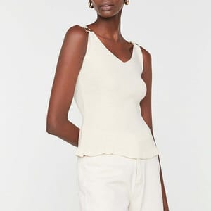 Ring Detail Ribbed Top