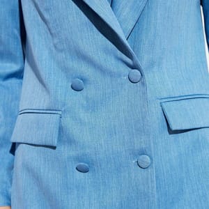 Sky Blue Button Detail Women's Blazer - Blazers & Coats 48