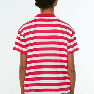 Striped Knitted T Shirt Trendyol - Women's Casual T-Shirt 40