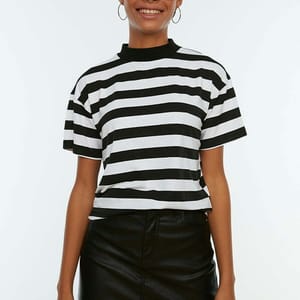Striped Knitted T Shirt