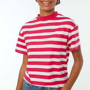 Striped Knitted T Shirt Trendyol - Women's Casual T-Shirt 37