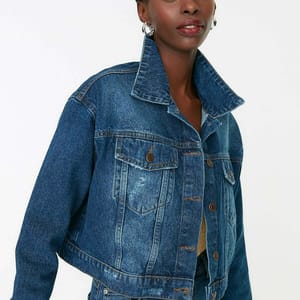 Dark Crop Denim Jacket