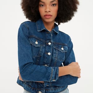 Blue Pocket Detail Denim Long Sleeve Women's Jacket Blue Pocket Detail Denim Long Sleeve Women's Jacket - Denim Jackets 20