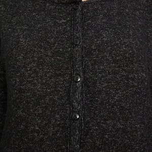 Black Button Down Cropped Knitted Women's Cardigan - Cardigans 18