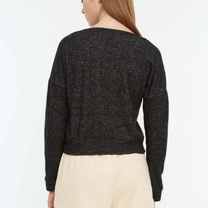 Black Button Down Cropped Knitted Women's Cardigan - Cardigans 19