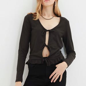 Black V-Neck Knitted Long Sleeve Women's Cardigan Black V-Neck Knitted Long Sleeve Women's Cardigan - Cardigans 18