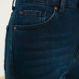 Navy Blue High Waist Mom Women's Jeans - Mom Jeans 27