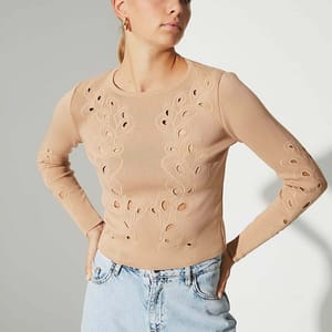 Cut Out Knitted Sweater - Sweaters 20
