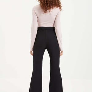 Wide Boot-Cut Leg Tapered Slit Women's Pants - Trousers 29
