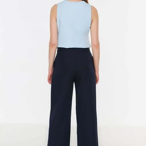 Navy Straight Blue Wide Leg Women's Pants Navy Straight Blue Wide Leg Women's Pants - Trousers 49