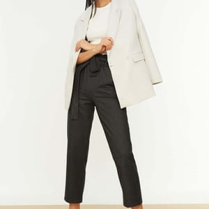 Black Straight Wide Leg Women's Pants