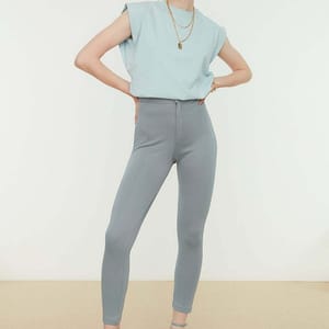 Black, Grey High Waist Women's Pant - Formal Pants 22