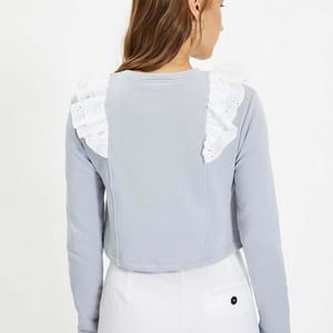 Lace Detail Sweatshirt - Sweatshirts 24