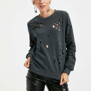 Crew Neck Cut Out Detail Sweatshirt