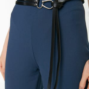 Navy Blue High Waist Women's Pants Navy Blue High Waist Women's Pant - Formal Pants 23