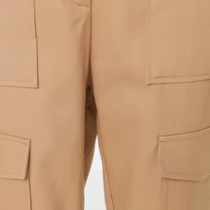 Beige Cargo Pocket Detail Women's Pants - Relaxed Pants 23