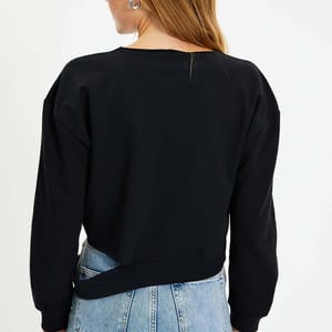 Graphic Knitted Cut Out Women's Sweatshirt - Sweatshirts 65