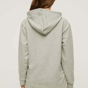 Stripe Detail Printed Hooded Knitted Sweatshirt - Hoodies 24