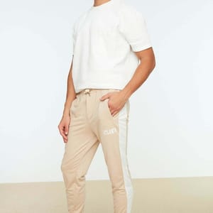 Beige Regular Fit Men's Sweatpants - Sweatpants 26