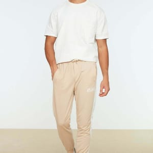 Beige Regular Fit Men's Sweatpants - Sweatpants 28