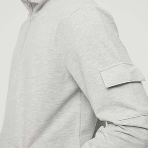 Zip Detail Sleeve Pocket Sweatshirt - Sweatshirts 23