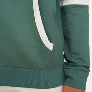 Green Color Block Front Pocket Men's Hoodie - Hoodies 23